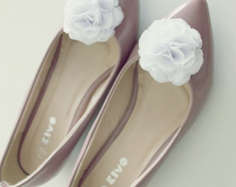 White Shoe Clips, Bridal Shoe Clips, Wedding Accessories, Bridesmaid Flower Girl, Shoe Accessories