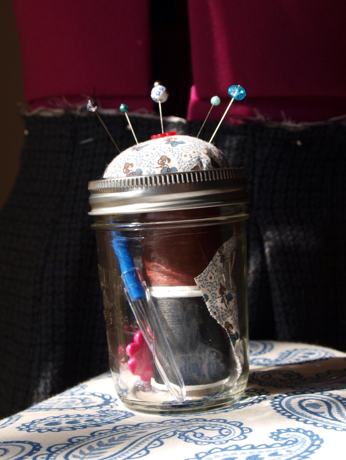 Mason Jar Pin Cushion Sewing Kit