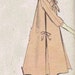 Vogue Sewing Pattern 50s Swing Coat Full Flare Side Pleated Jacket Wide Collar Bow Ties Long Elbow Length Sleeves Bust 34 Uncut FF
