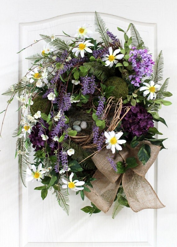 Items similar to Spring Wreath, Front Door Wreath, Summer Wreath ...