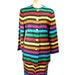 1980s Christian Dior Striped Skirt Suit / Rainbow Multi-Color Stripes / Skirt Jacket / Office Fashion / Womens Vintage Suit / Size 10