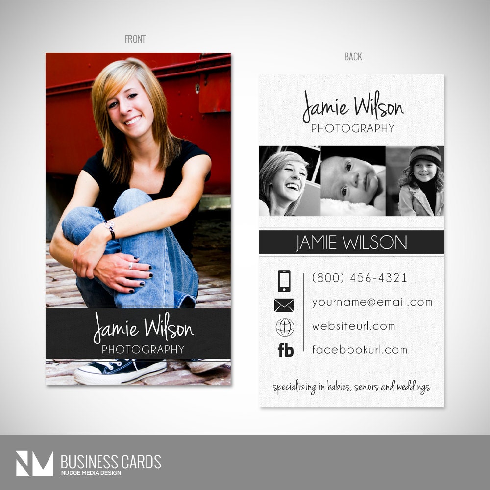 Photography Business Card Template INSTANT by nudgemediadesign