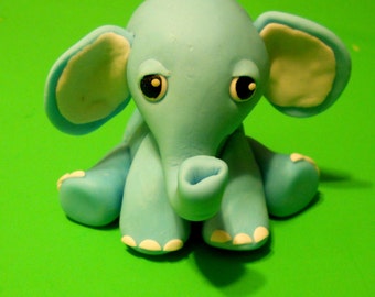 Blue Baby Elephant Cake topper