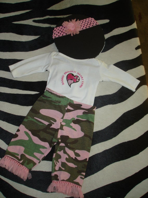 Baby Girl Pink Camo Outfit Pink Fringe Daddys Princess Size