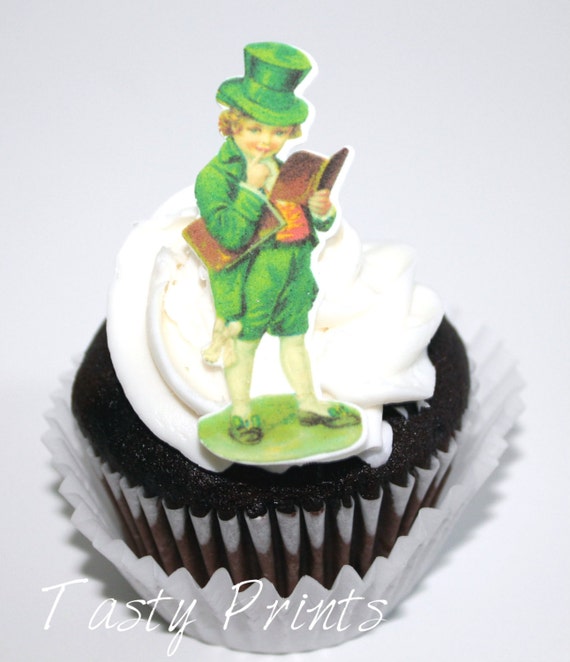 12 Edible Leprechaun Prints for St Patricks day - Cupcakes Cakes and Desserts - Irish - Leprechaun - clover - Il_570xn