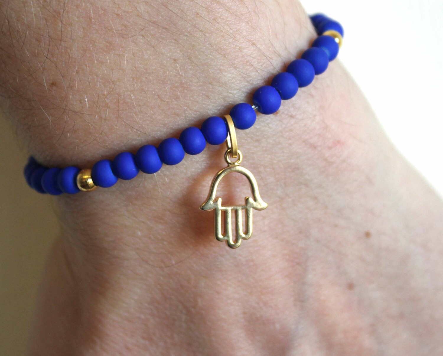 Beaded Hamsa Bracelet Lucky Hamsa Charm Gift for Her