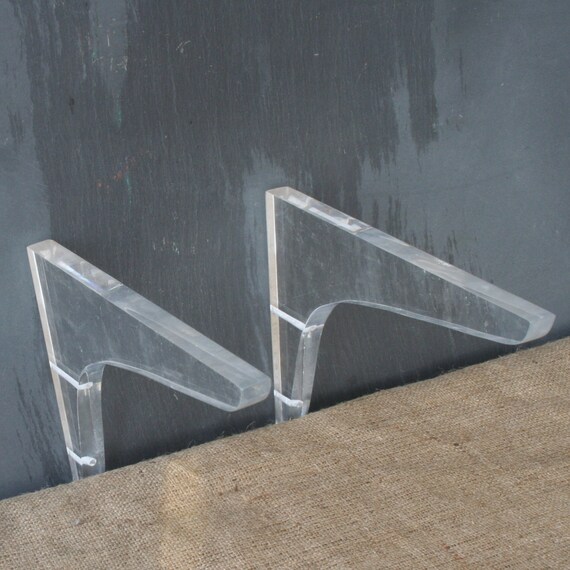 Pair of Lucite Shelf Brackets hold for by RamonaMorningbird