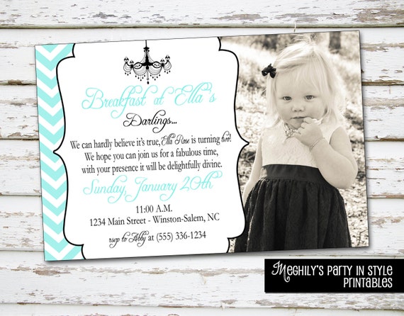 Breakfast at Tiffany's Invitation with photo Il_570xn
