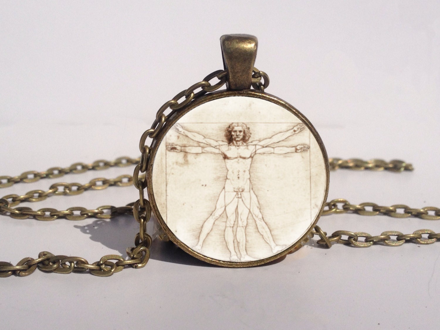 Vitruvian Man Necklace Da Vinci Jewelry Vitruvian by LePetitPanda