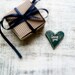 Emerald green heart magnet love message