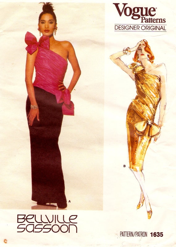1980s Bellville Sassoon formal dress pattern - Vogue 1635