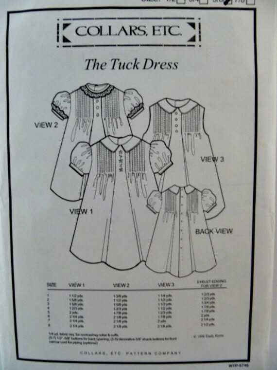 Collars Etc Pattern The Tuck Dress Collar by VintageNeedleFinds