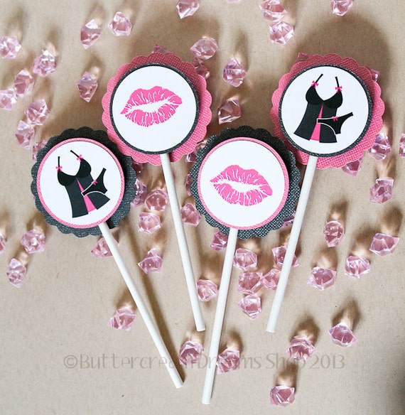 Bachelorette Cupcake Toppers 12 / pack Bachelorette