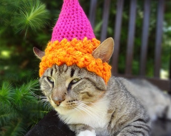 Pet Party Hat, Pet Birthday Hat, Party Hat for Cats, Cat Birthday Hat, Birthday Cat Hat, Birthday Dog Hat - CUSTOM COLORS