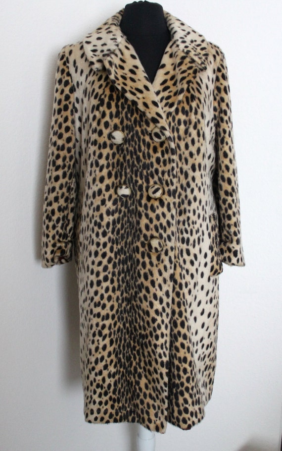 Items similar to Vintage 1960s Faux Leopard Fur Coat on Etsy