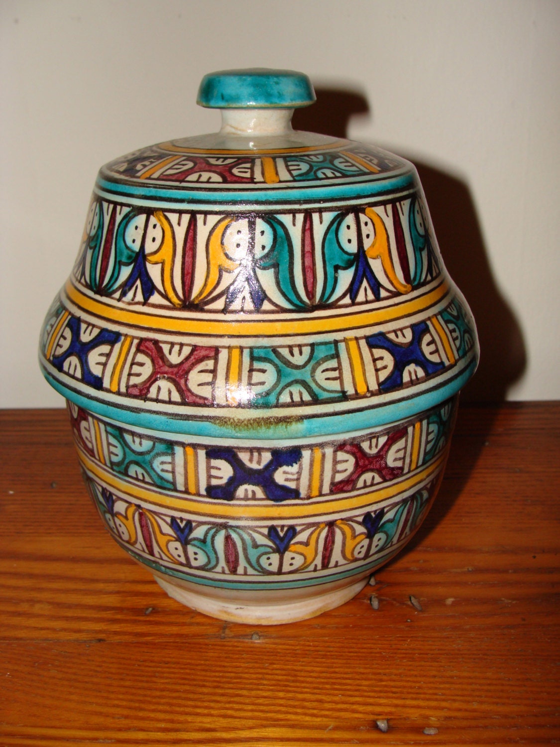 Hand Painted Ceramic Candy Dish / Nut Bowl Intricate