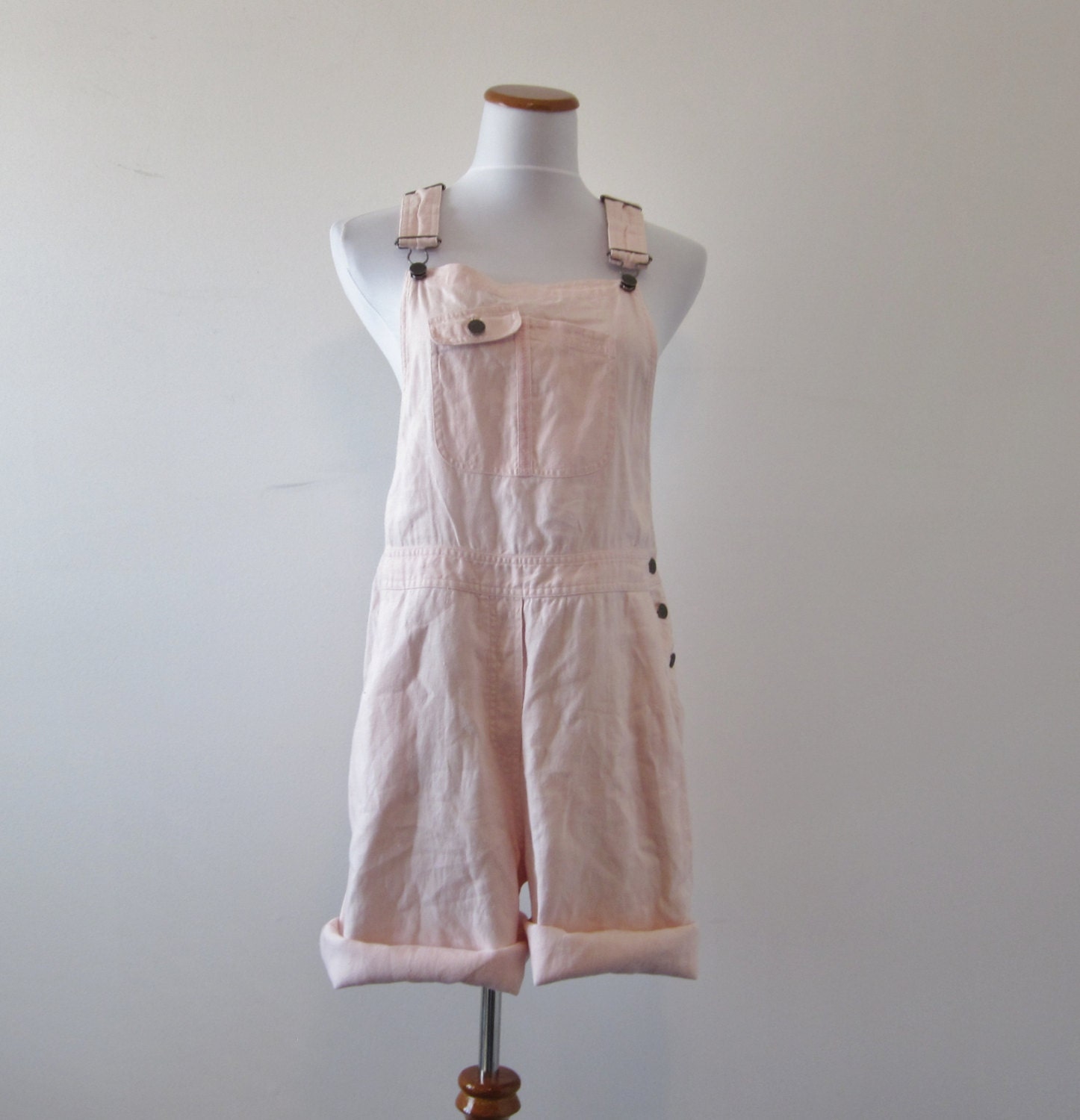 Pink Overall Shorts Cut Off Bib Overalls Upcycled J. Jill
