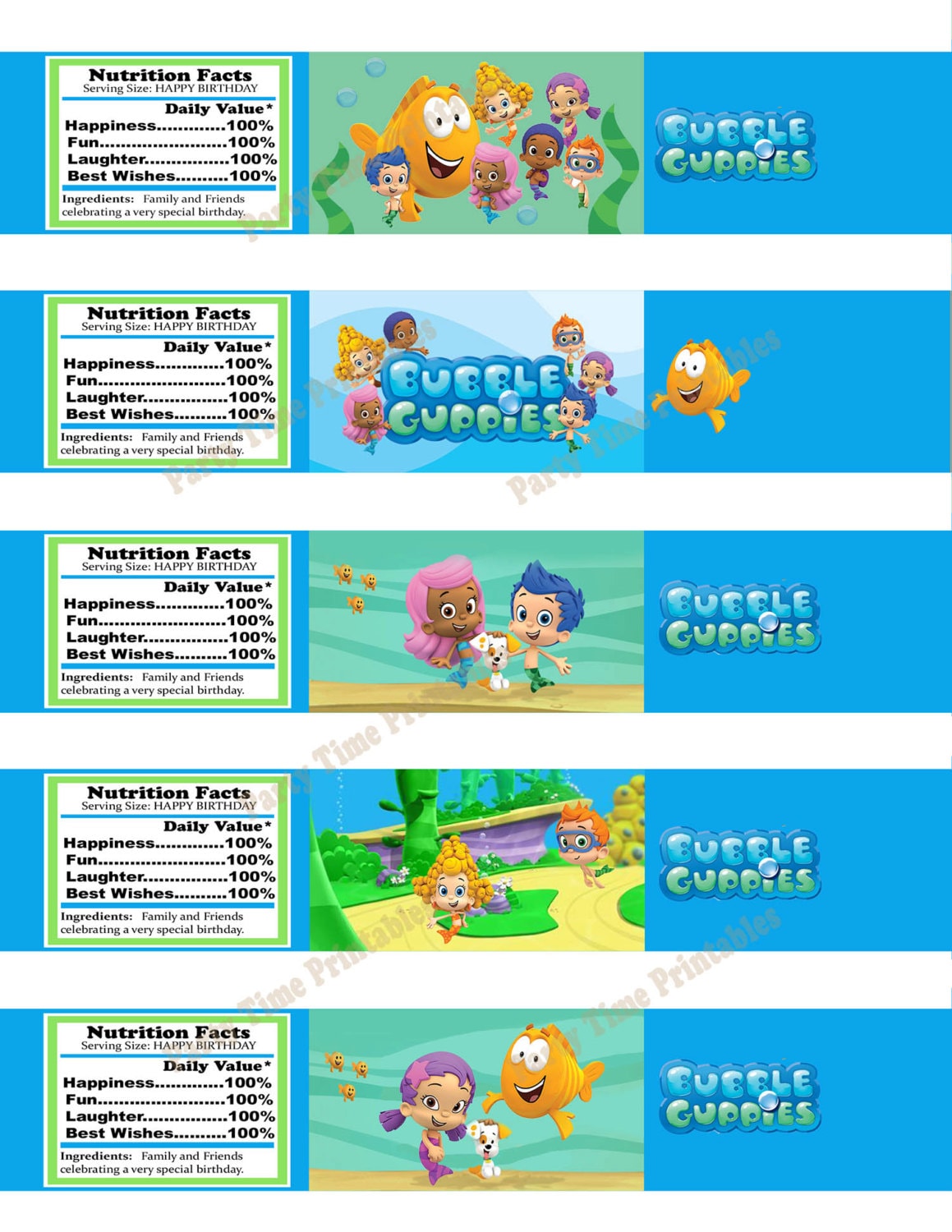 Bubble Guppies Birthday Banner Template