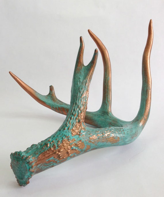 items similar to deer antler shed - painted copper with