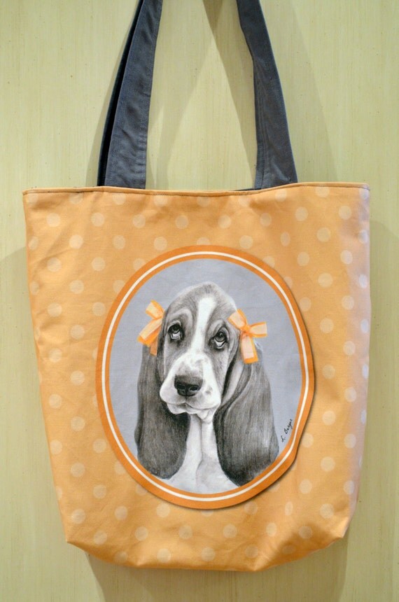 Basset hound tote bags Clearance