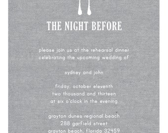 Grey Burlap Rehearsal Dinner Invitation - Electronic Print File for Printing on your Own - Rustic Wedding