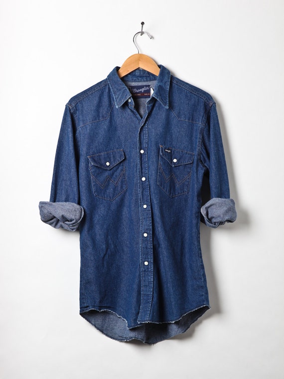 Vintage Wrangler Blue Denim Western Shirt