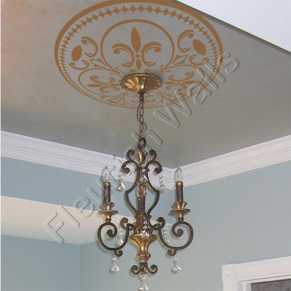 Ceiling Medallion Vinyl Ceiling Decal Shabby by FleurishWalls