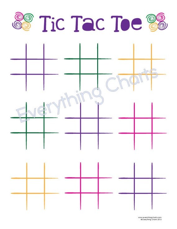 Tic Tac Toe Game PDF Files Printables