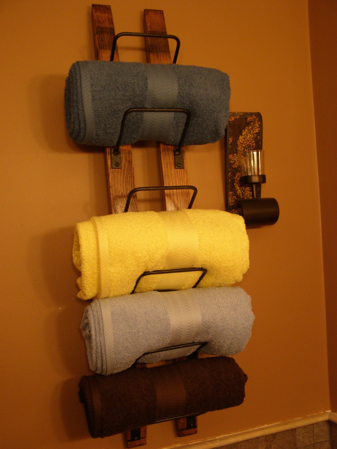 Wine Stave Towel Rack Promotion by BarrelsAndBarnWood on Etsy
