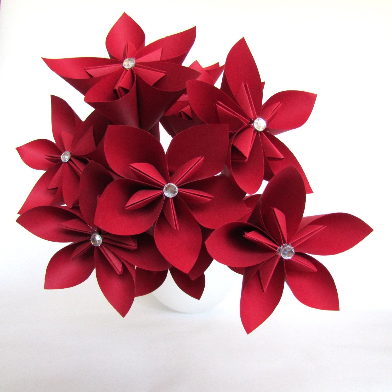 buy origami to flower Bouquet Bouquet Origami Paper Red Flower by HappinessInBloom