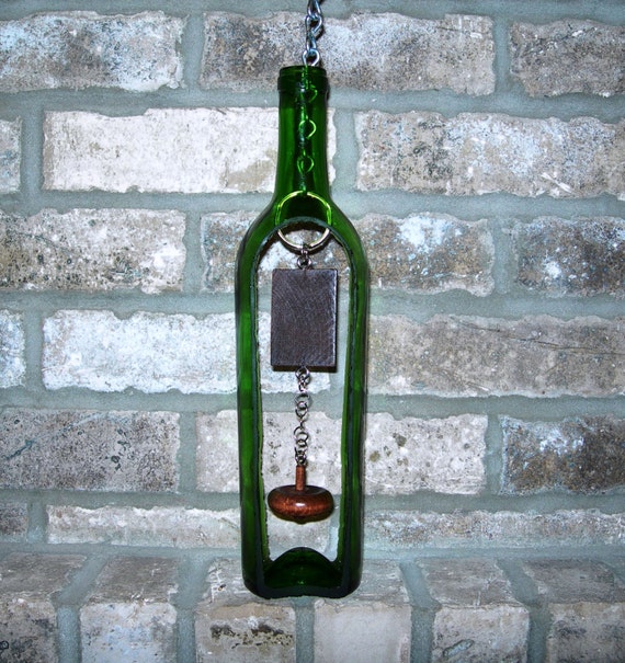 Green Wine Bottle Wind Chime