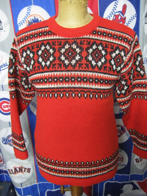 Sale 80s Pure New Wool Norwegian Jumper Sweater by Nordstrikk