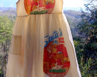 Vintage Christmas feed sack dress