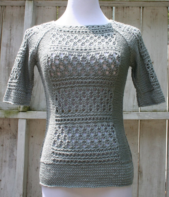 Items similar to Bamboo openwork raglan sleeved Nina sweater on Etsy