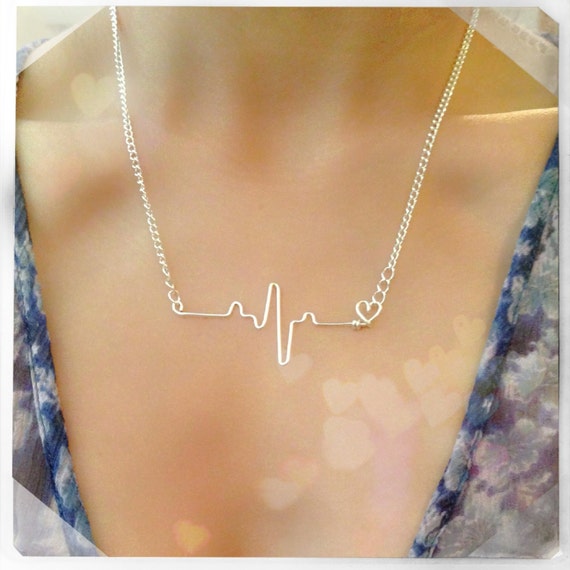 Heartbeat necklace | Ekg necklace, Heartbeat necklace, Necklace