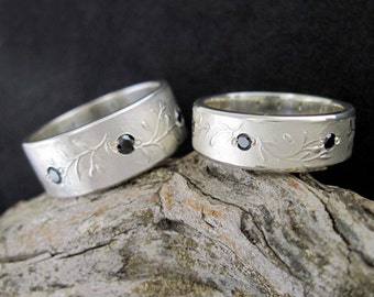 oak leaf acorn wedding rings