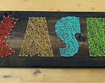 4 Letter Modern String Art Wooden Name Tablet - Made to Order