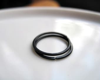 mens hoop earrings. black hoops. small hoop earings.