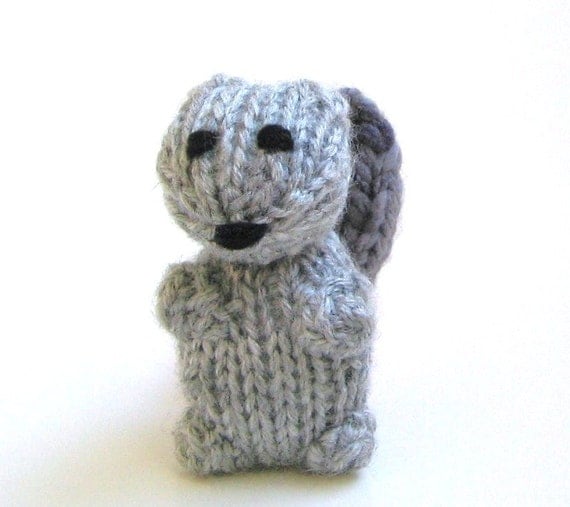 Miniature Squirrel Amigurumi Hand Knitted Stuffed Animal