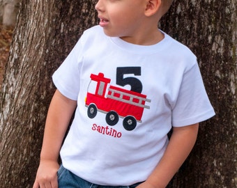 Fire Truck Birthday Shirt, Firetruck Birthday Shirt, Boys Birthday Shirt, Firetruck Birthday