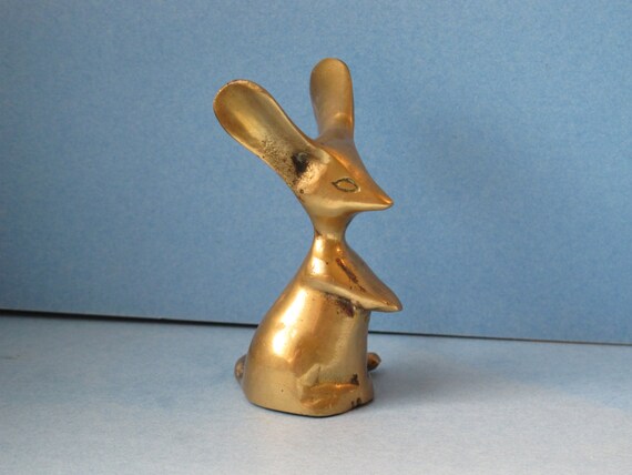 vintage brass mouse figurine