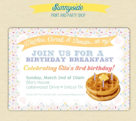 Breakfast Birthday Party Invitations 4