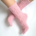 Valentine's Day Wool socks. Sweet soft pink. Lace socks. Valentine gift. Hand-knit wool socks. Romantic gift for her. Boudoir socks.