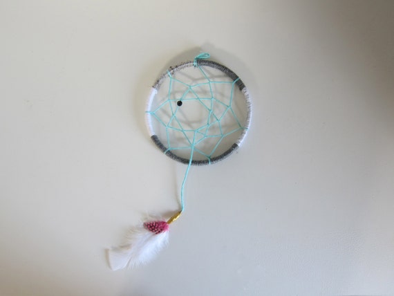 Small Grey & Turquoise Dreamcatcher