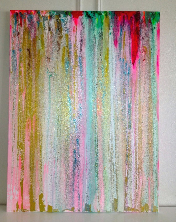Items similar to Large GLITTER original MODERN CANVAS Painting 36" x 48