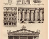 1895 Roman Art, Antique Print, Tivoli Temple, Colosseum, Porta Aurea, Jupiter Temple, Julius Caesar, Agrippina, Caracalla, Pompeii, Rome