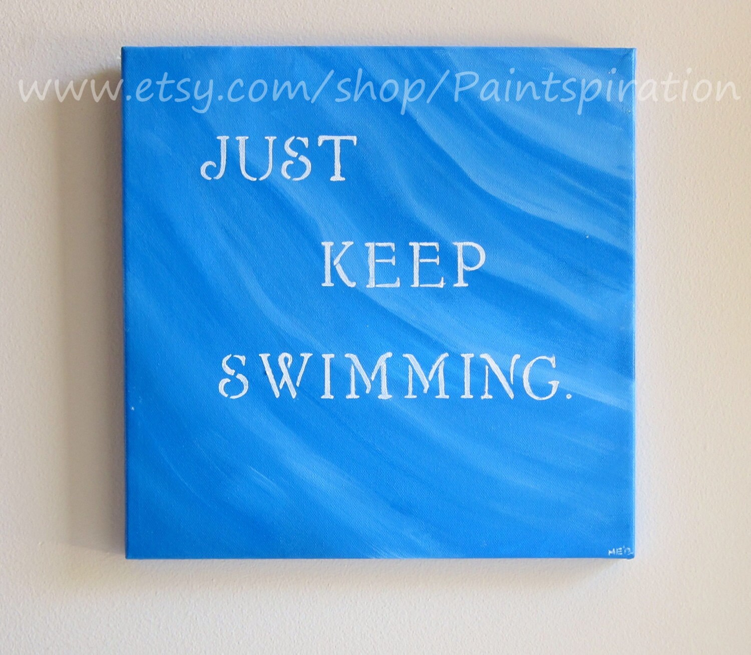 ON SALE Just Keep Swimming Inspirational Quotes on Canvas