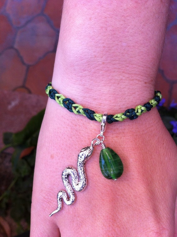 Items similar to Year of the Snake Macrame Charm Bracelet on Etsy