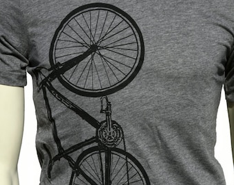 Bicycle| Soft Lightweight T Shirt| men's unisex Tee| Crew and V-neck| Bike| Cyclist| Gift for him and her| Sport.