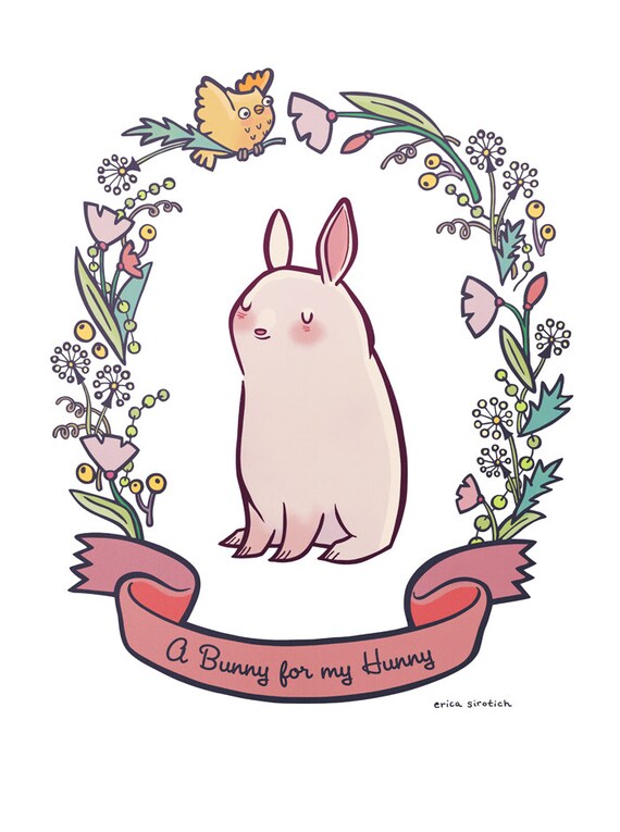 Items similar to Bunny for My Hunny, 8.5" by 11" Archival Print on Etsy
